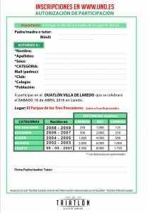 Autorizacion participacion Duatlon Escolar