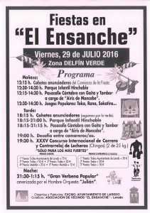 Programa Fiestas del Ensanche _ 29 Julio