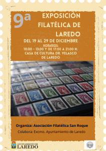 9ª EXPOSICIÓN FILATÉLICA DE LAREDO @ Casa de Cultura Dr. Velasco (De 10:30 a 13:00 h. y de 17:00 a 21:00 h.)