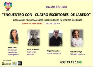 SEMANA DEL LIBRO: ENCUENTRO CON CUATRO ESCRITORES DE LAREDO @ Salón de Actos de la Casa de Cultura Dr. Velasco