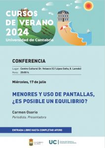 CONFERENCIA CURSOS DE VERANO UC “MENORES Y USO DE PANTALLAS, ¿ES POSIBLE UN EQUILIBRIO?” @ Centro Cultural Doctor Velasco