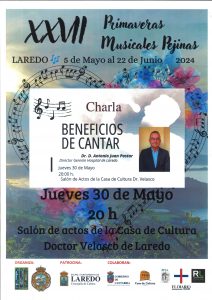 XXVII PRIMAVERAS MUSICALES PEJINAS – CHARLA “BENEFICIOS DE CANTAR” @ Salón de Actos Casa de Cultura Dr. Velasco