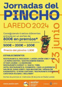 JORNADAS DEL PINCHO - LAREDO 2024 @ 18 Establecimientos Hostelería de Laredo (Horario de los establecimientos)