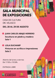SALA MUNICIPAL DE EXPOSICIONES “ESCULTURA EN PIEDRA Y MADERA” y “PINTURAS EN ACRÍLICO E IMPRESIONES” @ Casa de Cultura Dr. Velasco (De 17:00 a 19:50 h.)