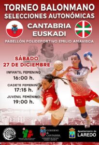 BALONMANO: TORNEO DE SELECCIONES AUTONÓMICAS CANTABRIA & EUSKADI @ Pabellón Polideportivo Emilio Amavisca