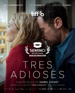 CARTELERA DE CINE: TRES ADIOSES @ Cine Casa de Cultura Dr. Velasco (2 sesiones: 18:00 y 20:30 h.)