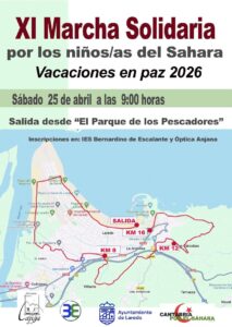 XI MARCHA SOLIDARIA POR LOS NIÑOS/AS DEL SÁHARA “VACACIONES EN PAZ 2026" @ Salida: Parque de Los Pescadores