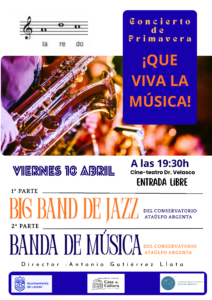 CONCIERTO DE PRIMAVERA DEL CONSERVATORIO ATAÚLFO ARGENTA “¡QUE VIVA LA MÚSICA!” @ Cine-Teatro Dr. Velasco
