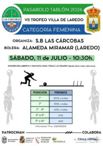 SEMANA DEL PASABOLO TABLÓN "FINALES DEL TORNEO “VILLA DE LAREDO” DE CATEGORÍA FEMENINA" @ Bolera " Alameda Miramar"