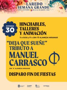SEMANA GRANDE “HINCHABLES, TALLERES Y ANIMACIÓN INFANTIL” Y “TRIBUTO A MANUEL CARRASCO” @ Alameda Miramar (Consultar horarios)