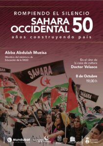 CHARLA “ROMPIENDO EL SILENCIO. SAHARA OCCIDENTAL, 50 AÑOS CONSTRUYENDO PAÍS”